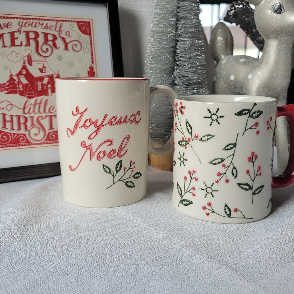 Tag Festive Joyeux Noel Holiday Mugs